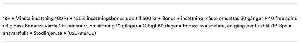 Lite finstilt text om Casumo bonus