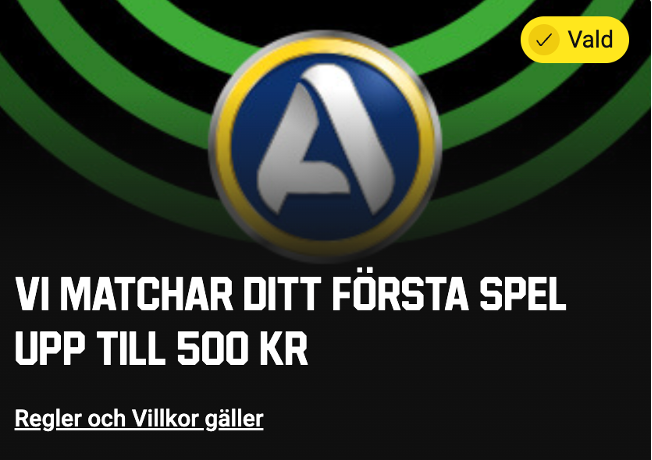 Insättningsbonus 500kr